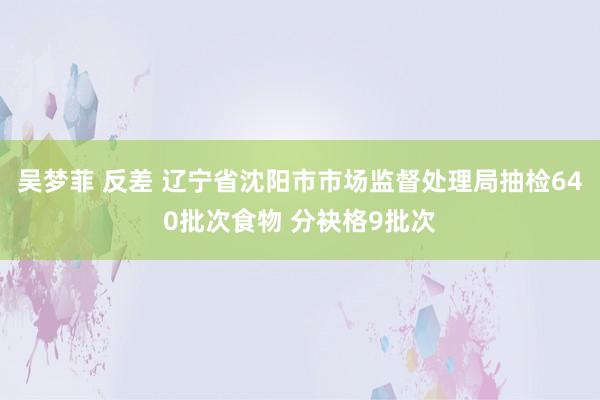 吴梦菲 反差 辽宁省沈阳市市场监督处理局抽检640批次食物 分袂格9批次